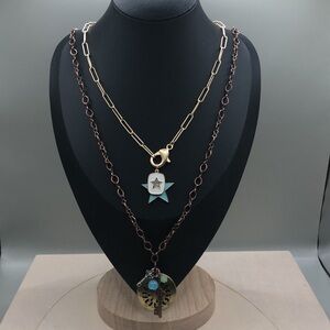 Curated bundle trendy boho style charm necklaces.